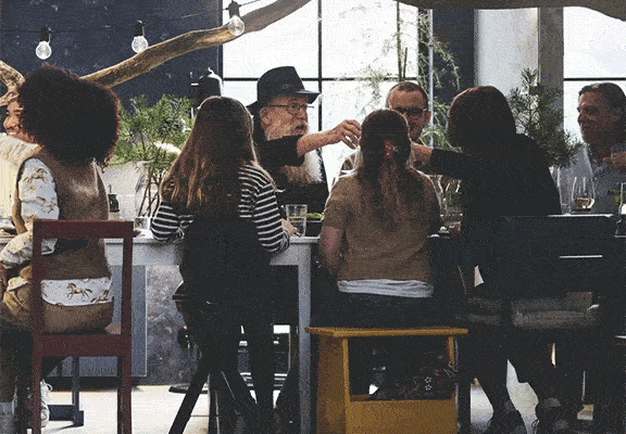 people gathered around the table