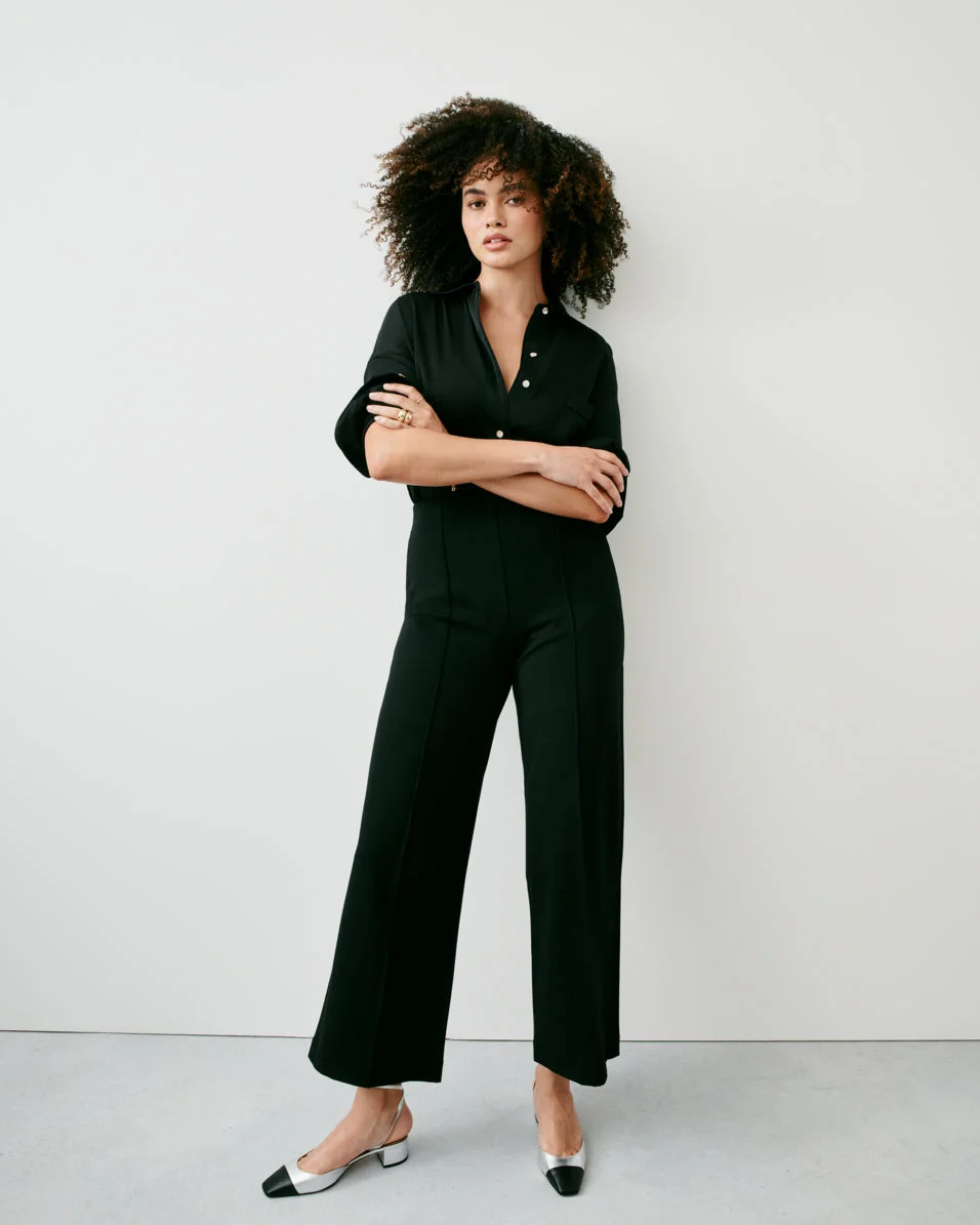 Image of Spanx Women's SPANXsmooth PerfectFit Ponte Cropped Wide Leg Pant