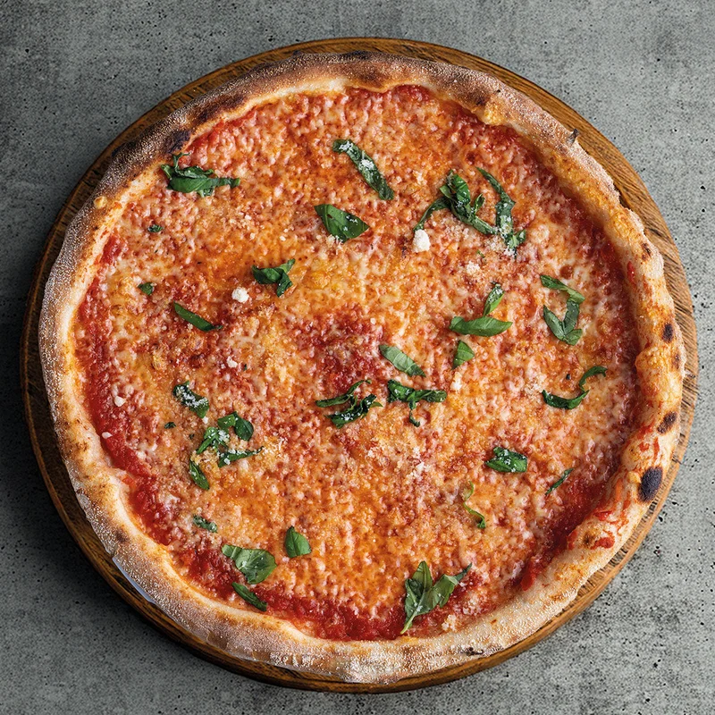 A delicious looking pizza