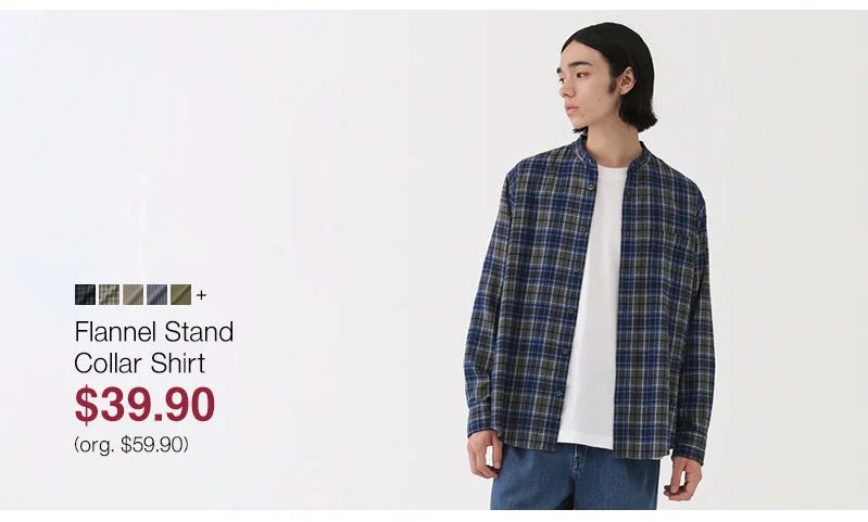 Shop Flannel Stand Collar Shirt