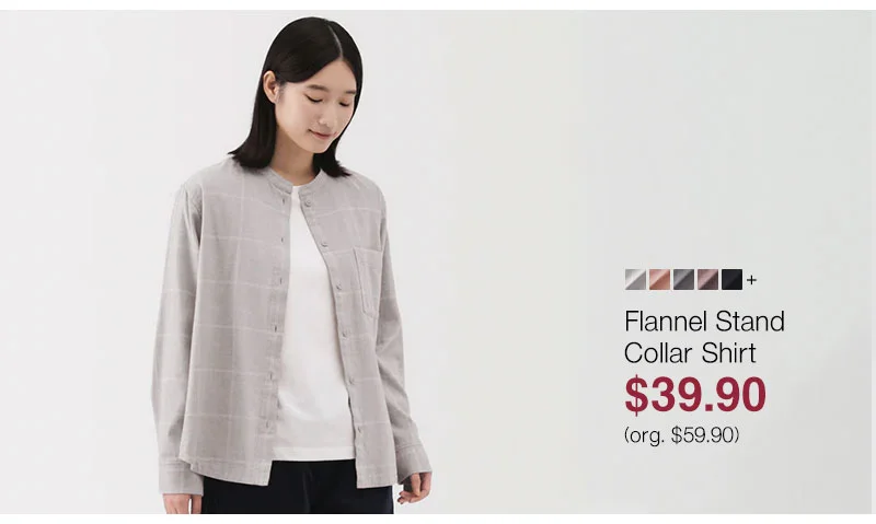 Shop Flannel Stand Collar Shirt