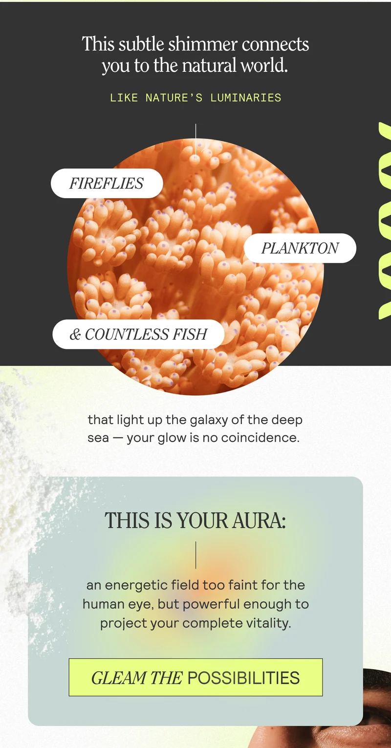 The subtle shimmer connects you to the natural world