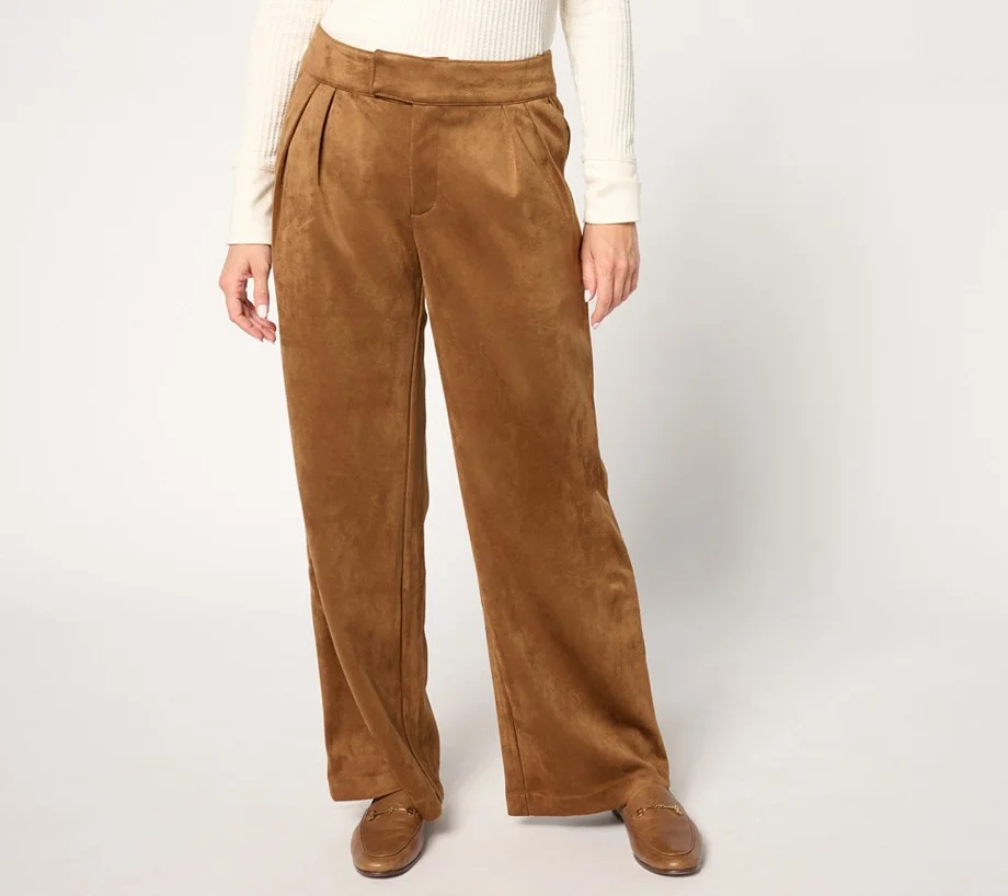 Me by Jennie Garth Regular Ryder Faux Suede Trouser Pants