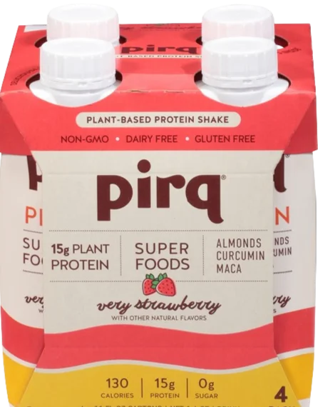 Image of Pirq Plant Based Protein Shake Strawberry (4 Pack)