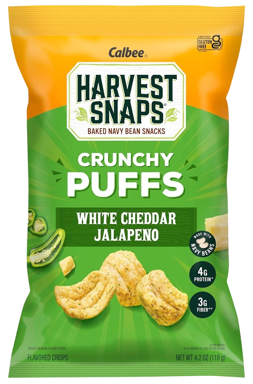 Image of Harvest Snaps White Cheddar Jalapeno Puffs