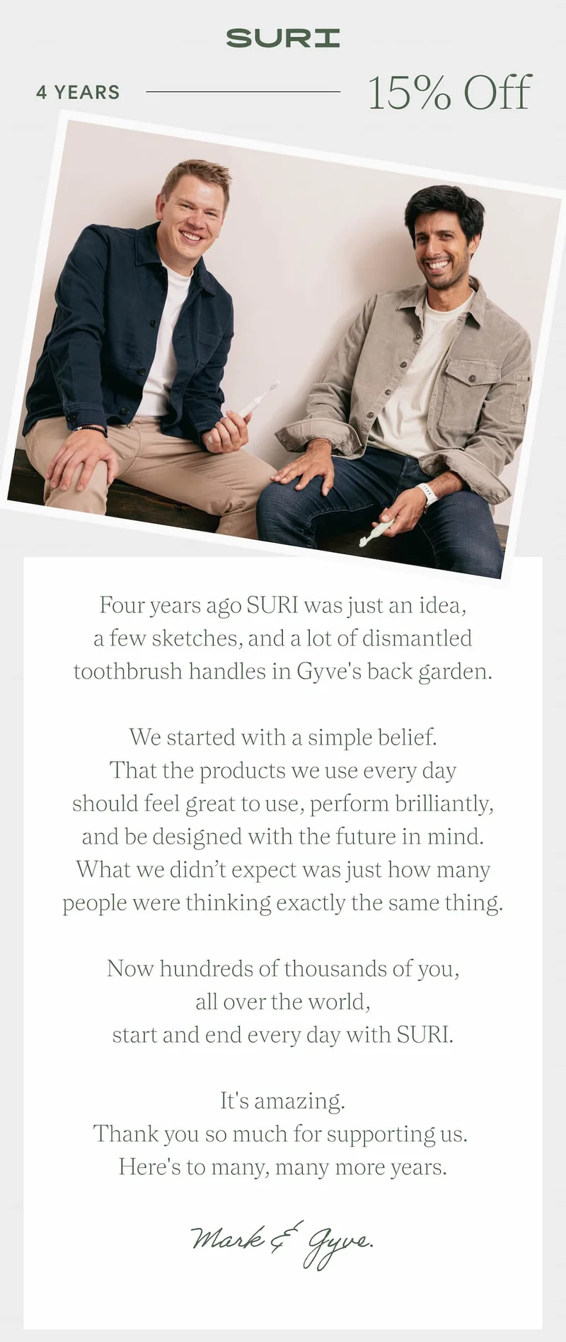 4 YEARS | 15% OFF