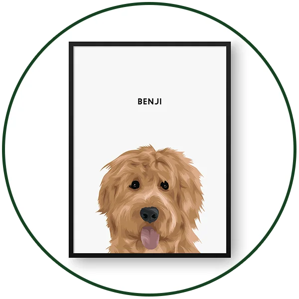 Modern Pet Portrait Framed Poster - Two Pets
