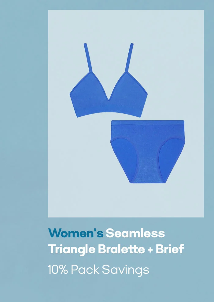 Women's Seamless Triangle Bralette + Brief 10% Pack Savings