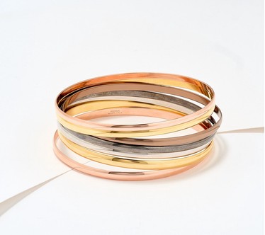 David Markstein Premiere Bronze Set of 7 Luxe Slip on Bangles