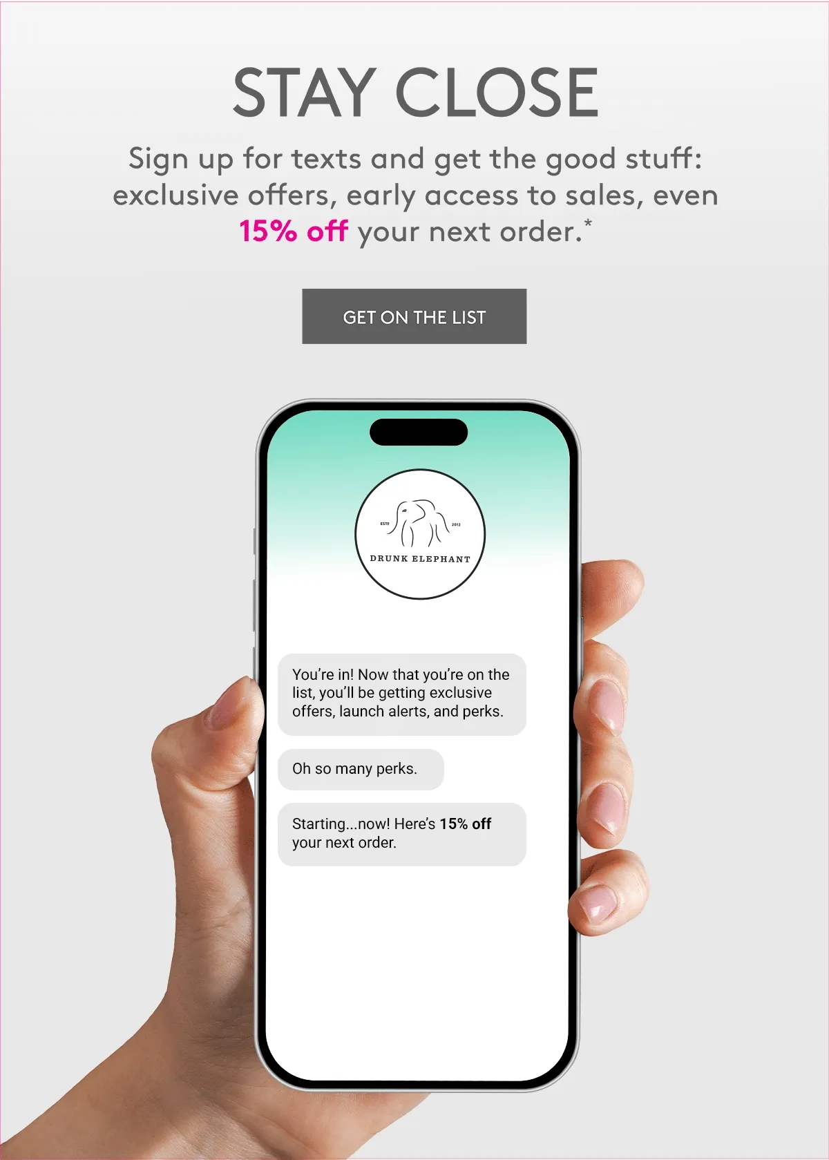 Get 15% Off When You Sign Up For Texts