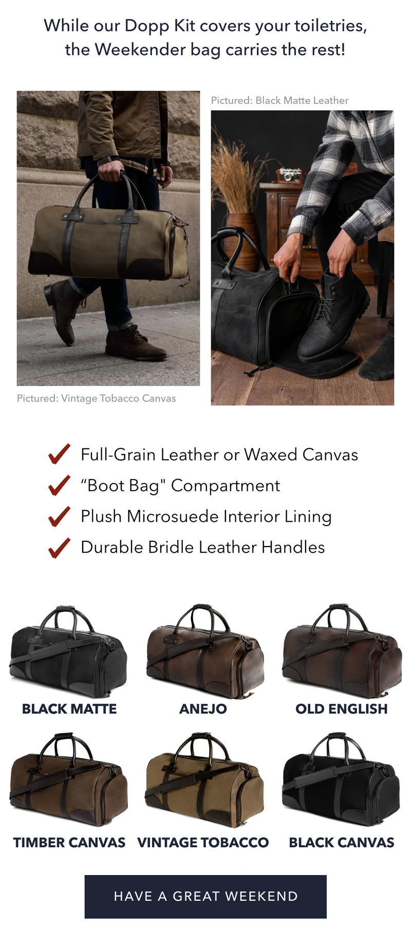 Shop the Weekender Bag