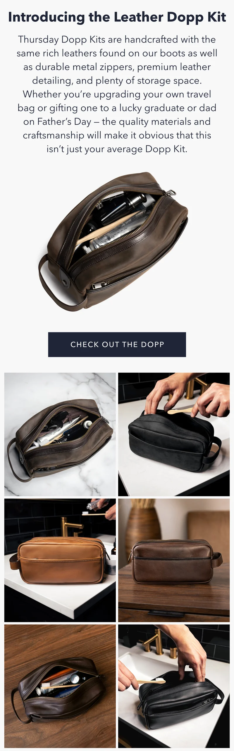 Introducing the Leather Dopp Kit