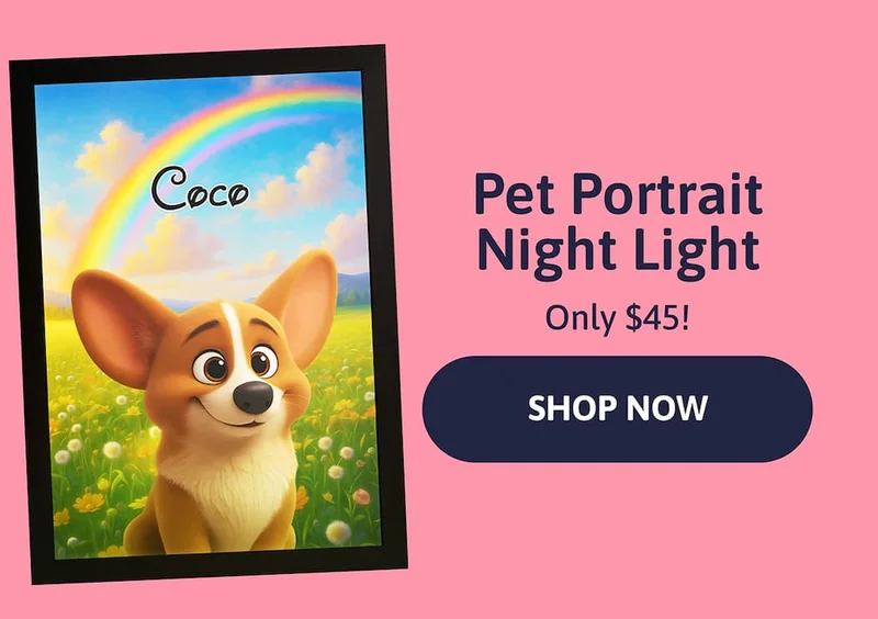 Pet Portrait Night Light. Only $45!