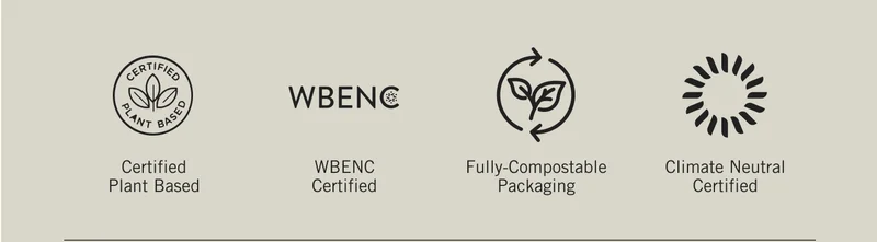 Certified Plant Based. WBE NC Certified. Fully-Compostable Packaging. Climate Neutral Certified.