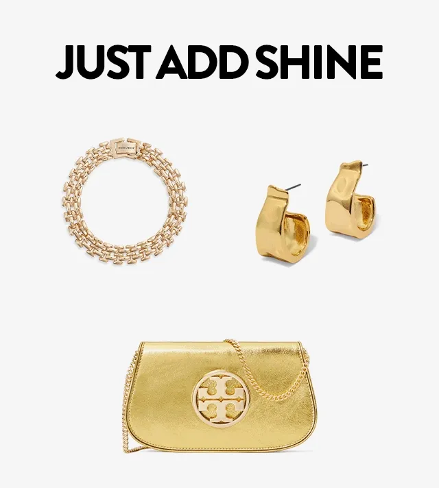 An assortment of accessories in gold and silver.