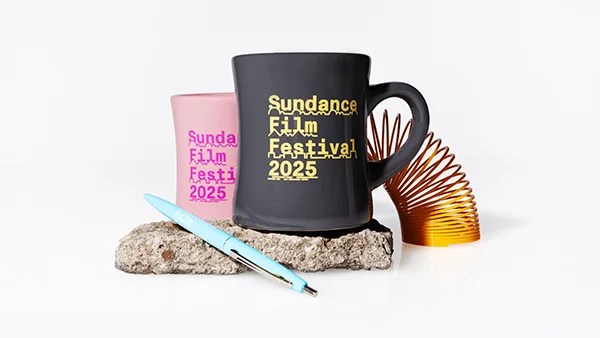 Sundance Film Festival 2025 merch: two mugs and a pen Sundance Film Festival 2025 merch: two mugs and a pen