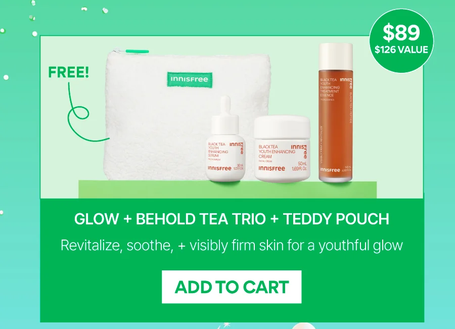 GLOW + BEHOLD TEA TRIO WITH FREE TEDDY POUCH