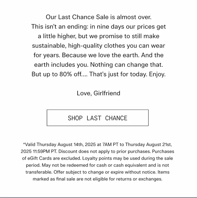 Girlfriend collective shop the anniversary sale
