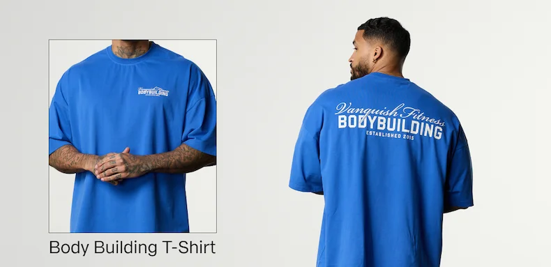 Vanquish Bodybuilding Cobalt Blue Oversized Boxy T Shirt