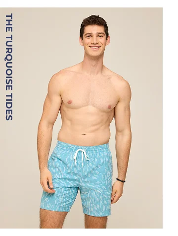 Lined Classic Swim Trunk: The Turquoise Tides 7"