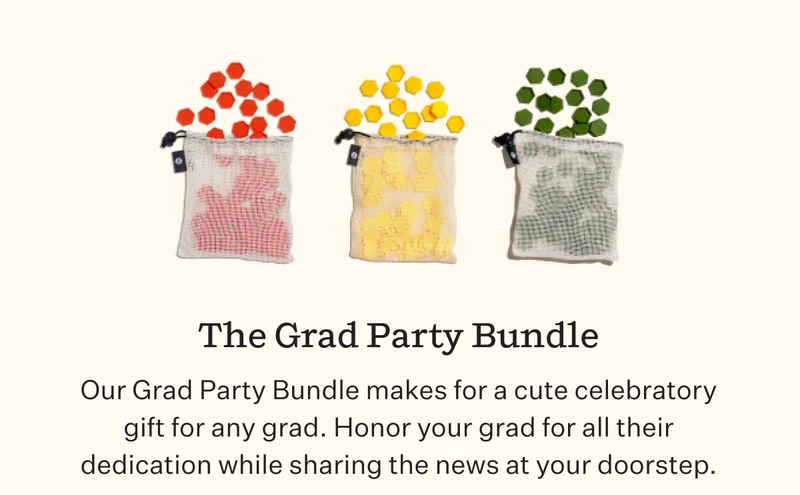 The Grad Party Bundle |Our Grad Party Bundle makes for a cute celebratory gift for any grad. Honor your grad for all their dedication while sharing the news at your doorstep.