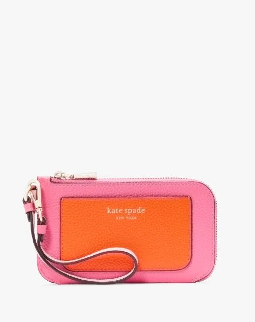Ava Colorblocked Coin Card Case Wristlet