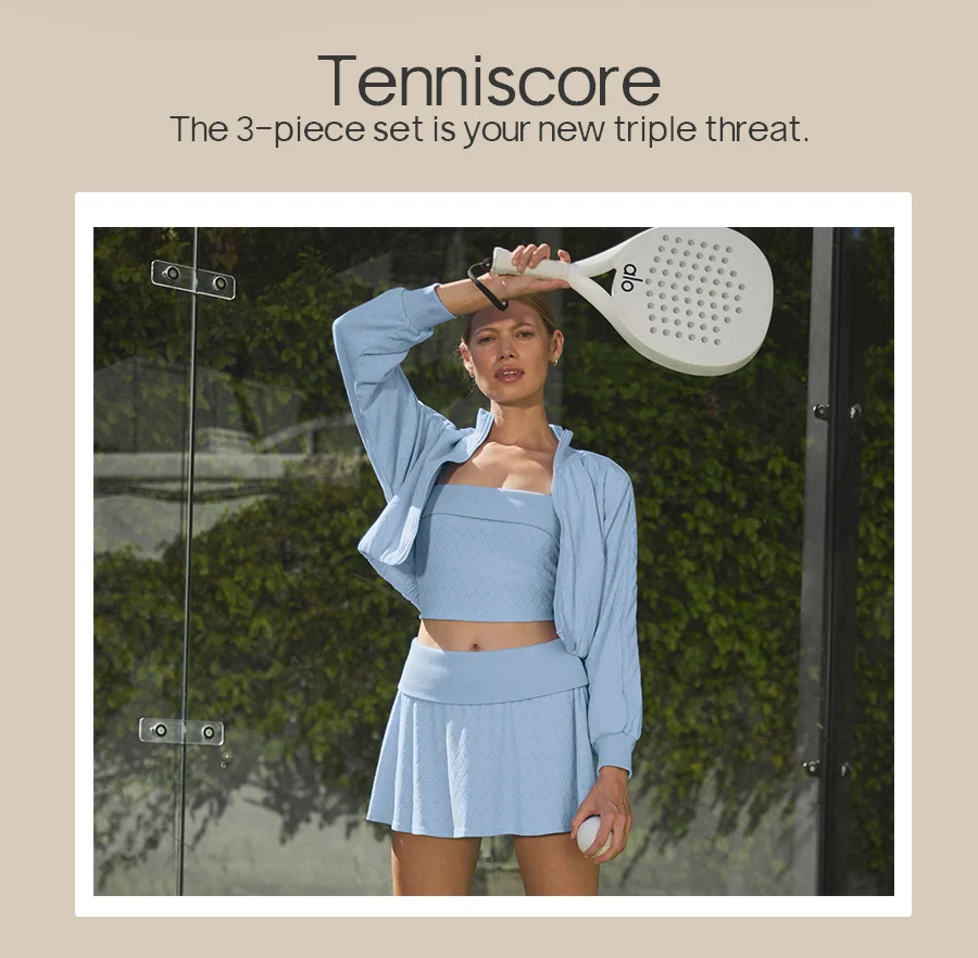 TENNISCORE THE 3-PIECE SET IS YOUR NEW TRIPLE THREAT.