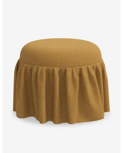 Leary Ottoman - Sesame Linen Weave