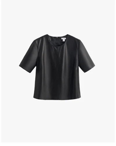 Leather Cropped Tee