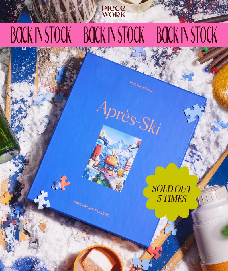 Ski Bunnies, Rejoice! It's puzzle season, and our snow-covered best-seller is back in stock.