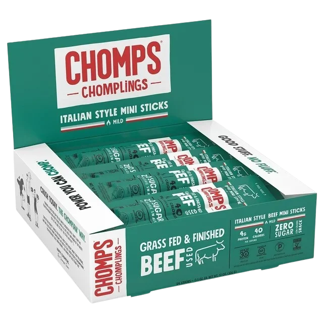 Image of LOW INVENTORY<br>CHOMPS Italian Style Beef Jerky Stick (24 Pack)