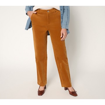 Joan Rivers Petite Stretch Corduroy Straight Leg Pants