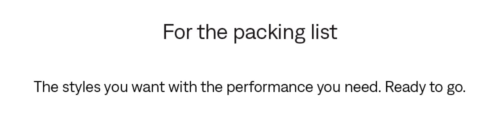 For the packing list