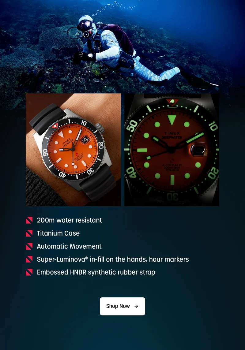 Shop Now (Deepwater Reef 200 Titanium Automatic) - Timex