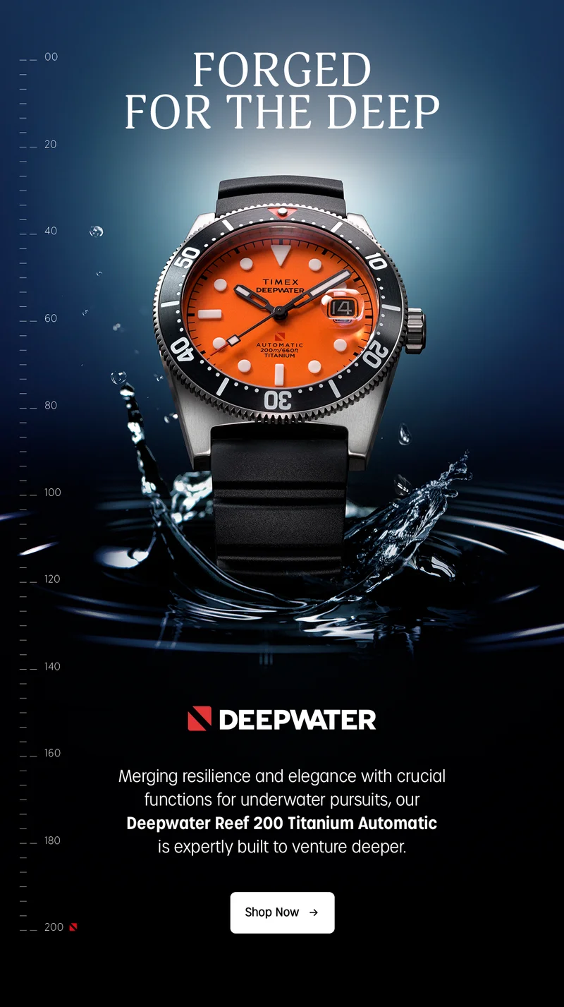 Shop Now (Deepwater Reef 200 Titanium Automatic) - Timex
