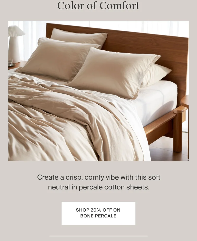 20% Off Bone Percale