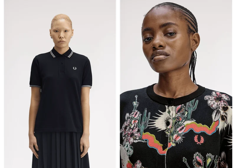 Womens New Releases including a Black Fred Perry Shirt and an Amy Winehouse Foundation Patterned Cardigan