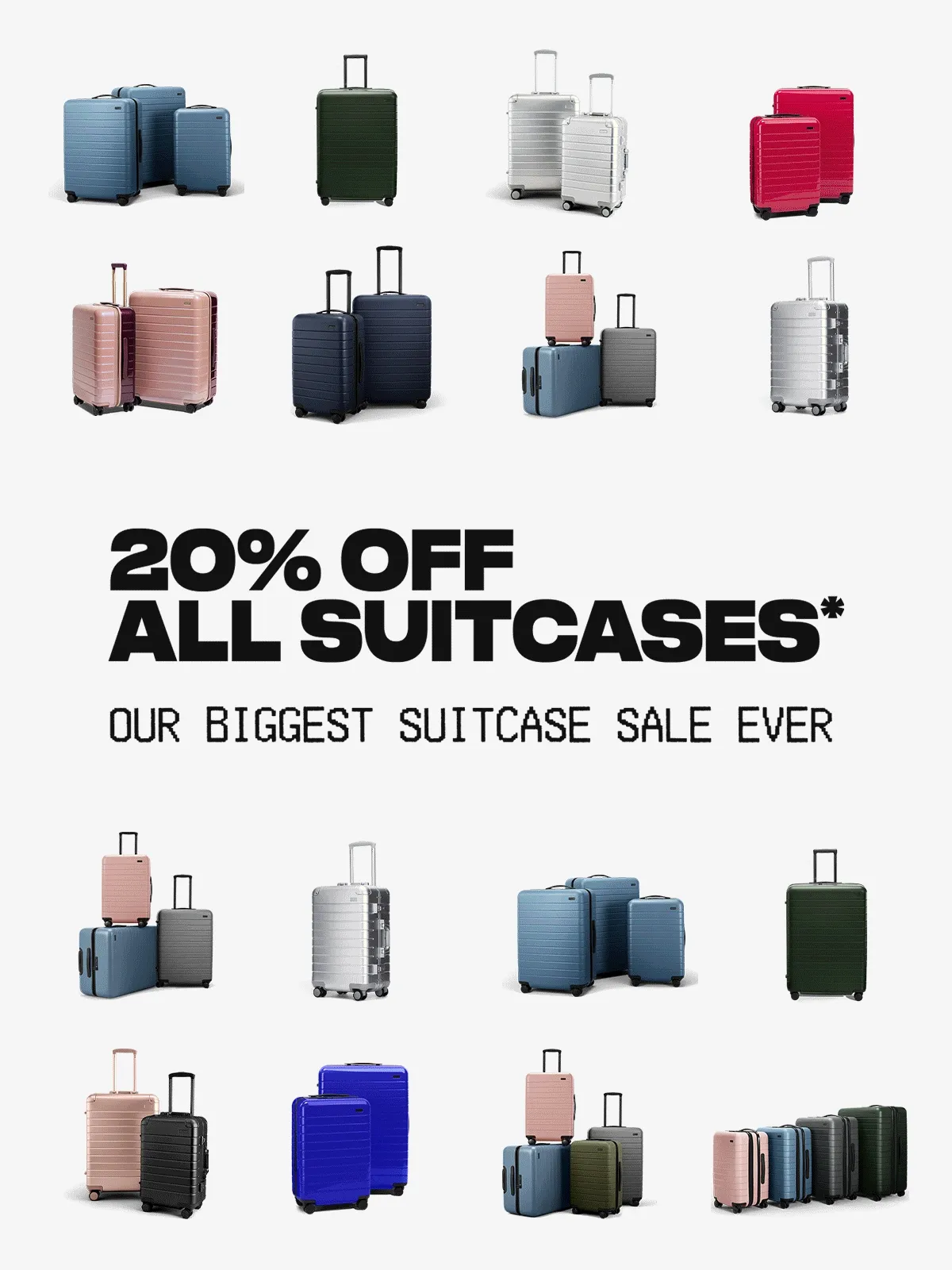 20% OFF ALL SUITCASES