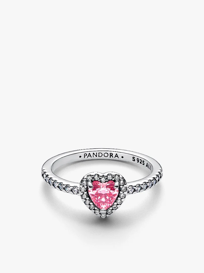 Elevated Pink Heart Ring