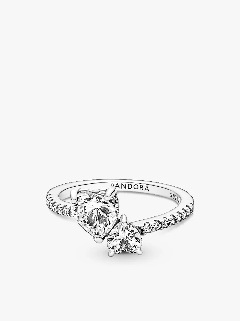 Double Heart Sparkling Ring