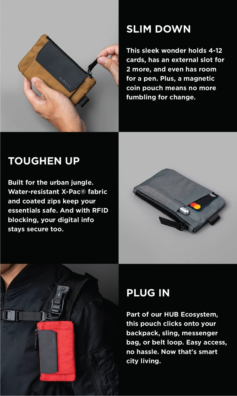 zip pouch coin features