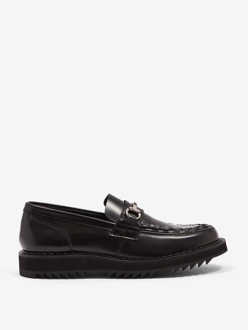 Image of George Cox Ripple Interlace Loafer - Black