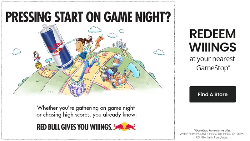 Free Redbull for GameStop PRO Members