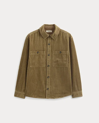 Image | Wide Wale Corduroy Shirt | Aged Brass