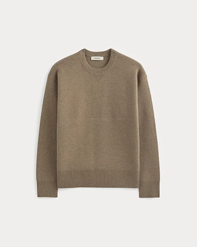 Image | Luxe Merino Double-Knit Sweater | Taupe Melange