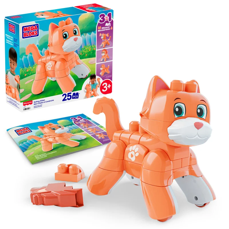Image of MEGA BLOKS Fisher-Price Rolling Kitten Set