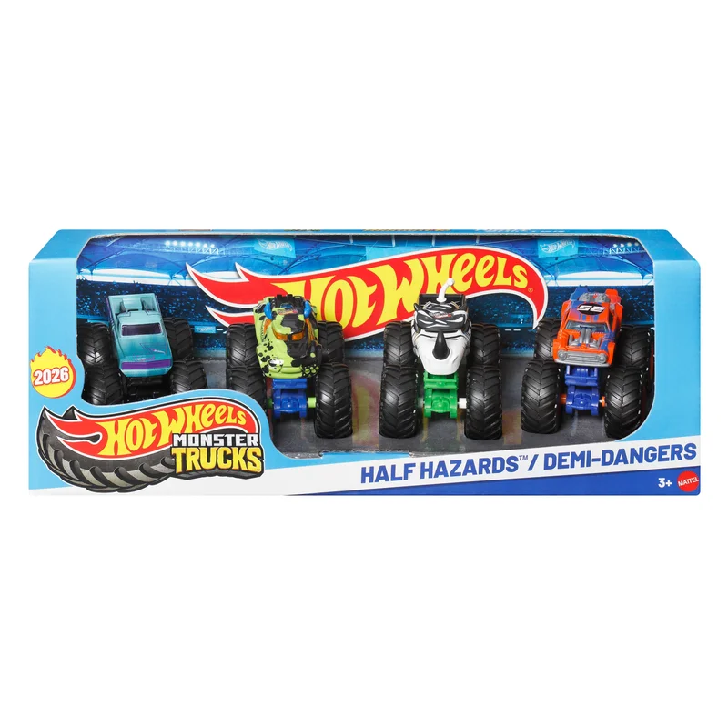 Image of Hot Wheels Monster Trucks Half Hazards 4-Pack