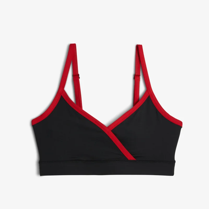 Image of Swim Wrap Top - Red Edge