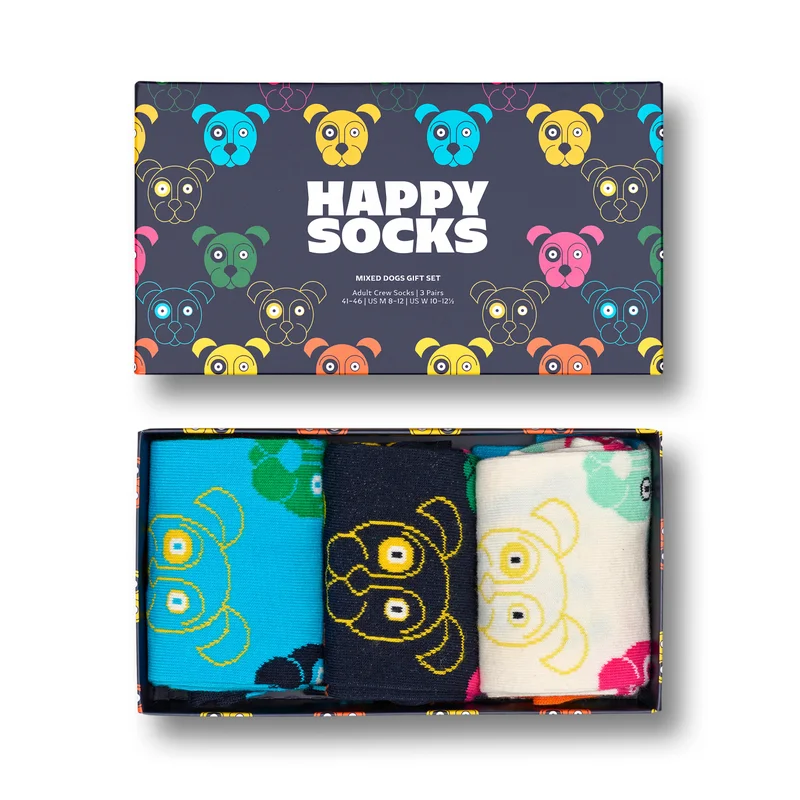 3-Pack Mixed Dog Socks Gift Set