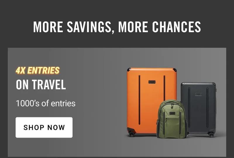 4x Entries on Travel | Shop Now